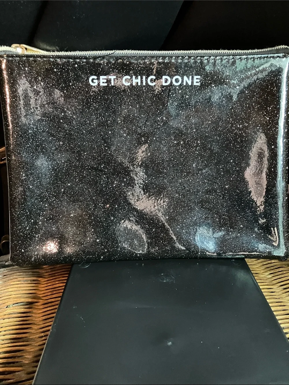 RUBY+ CASH Glitter Cosmetic Pouch with 'Get Chic Done' Slogan & free gifts!!!